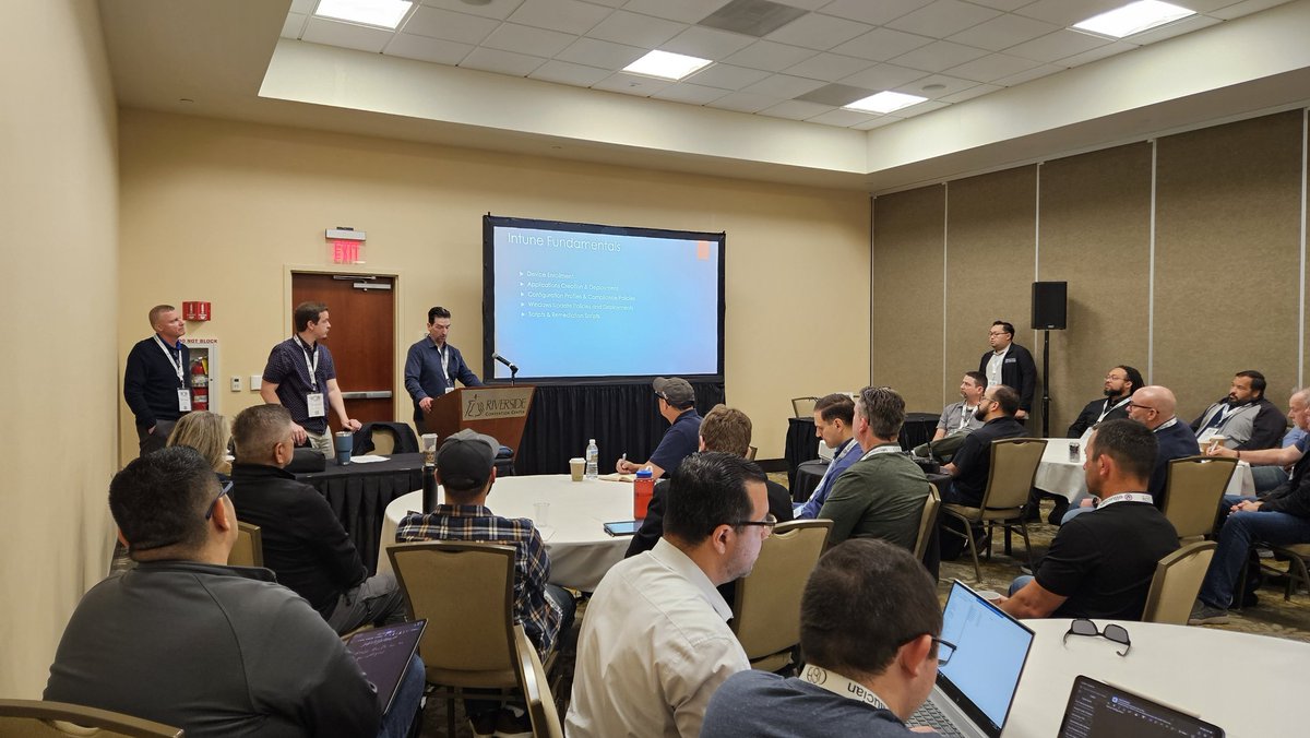 2024 CISOA Tech Summit is in the books! Super proud of the <a href="/RCCDistrict/">RCC District</a> IT Team on presenting our journey and knowledge in using Microsoft InTune as our #MDM. The room was packed! #HigherEd #CommunityColleges #Technology #CISOA2024