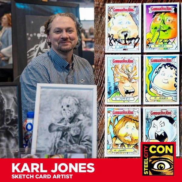 Check out some of our Featured Artists of Steel City Con April 12-14! We love all our talented artists at SCC🎨 @artbysushi - one of DC’s newer cover artists Jeff Bergman- Voice actor extraordinaire Karl Jones- Sketch card Artist