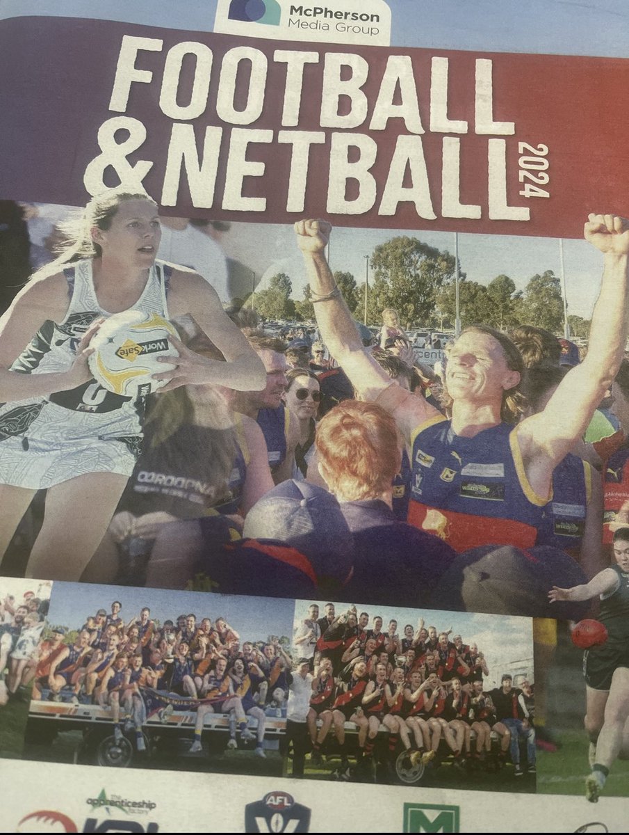 It’s here! @LiamNash77 and the #MMGSport team have done an amazing job yet again. Grab your 80-page football and netball bible before they’re gone. @SheppNewsSport @RivSport