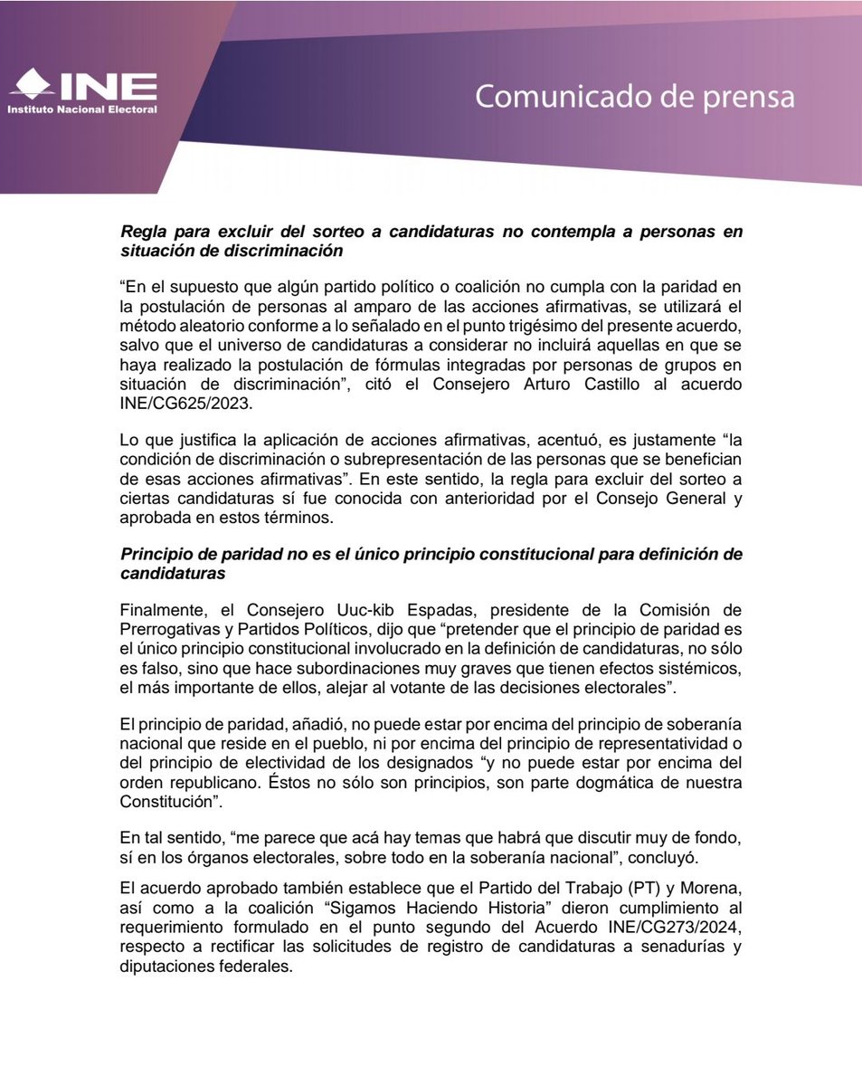 marcatextos's tweet photo. Y el @INEMexico emite su comunicado sobre la manera en que se procedió para cancelar la candidatura de @AlbertoEsquerG.
A ver si así con "peras y manzanas", entienden y aceptan quien fue responsable de este "golpe" contra #Esquer. https://t.co/1HUnAytw3k