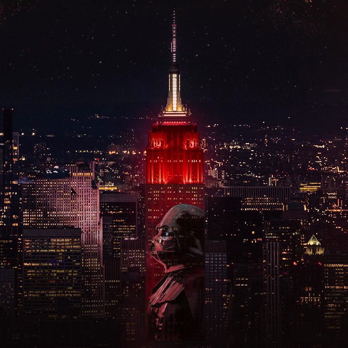 This image of Darth Vader on the Empire State Building 😍