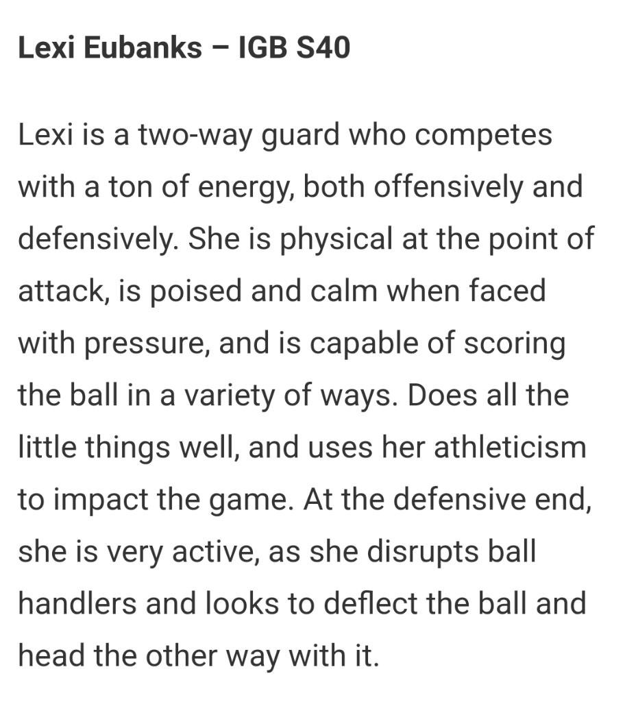 Thank you @JrAllStarIN for coming to watch us play and thank you for giving me a write up!! @CoachEubanks @IGB16UEubanks @IGB_Hoops