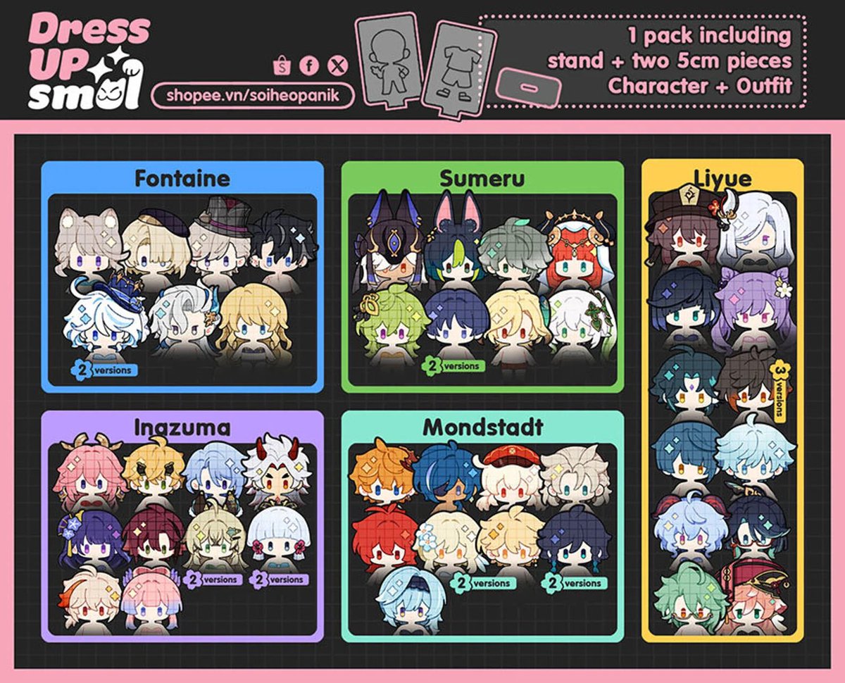 ꒰ Pre-order ꒱
𐂴 Dress up smol standee 5 cm. งานคุณ @.soiheopanik
— สุ่มละ 160฿ ฟรีค่าส่งมาไทย
— เฉพาะ Mondstadt สุ่มละ 155฿ 🌬
— เลือกตัวไม่ได้นะคะ🥺
❤️‍🔥 ปิดรับ 31/03 เวลา 21.00 น. ❤️‍🔥
യ͈ สนใจเมนชั่นหรือ dm หาเค้าได้เลยน้าา
#ตลาดนัดเกนชิน 
#ตลาดนัดGenshin 
#ตลาดนัดGenshinimpact