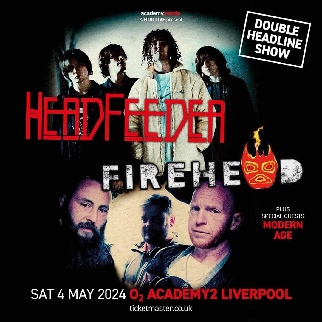 02 ACADEMY Sat 4th MAY 🕺 We will be supporting our good pals @headfeederband on a DOUBLE HEADLINE bill with FIREHEAD 🙌🏻 Our biggest gig to date, make sure to get down to hear our 2 singles and many more songs that you are yet to hear from us! Tix - academymusicgroup.com/o2academyliver…?