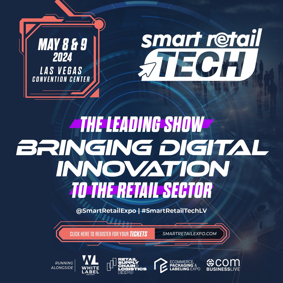 We're thrilled to announce that we have partnered with the @smartretailexpo bringing digital innovation to the retail sector will be returning to the Las Vegas Convention Center for May 8th & 9th! Register for your FREE tickets here bitly.ws/3f9h8 #SmartRetailTechLV