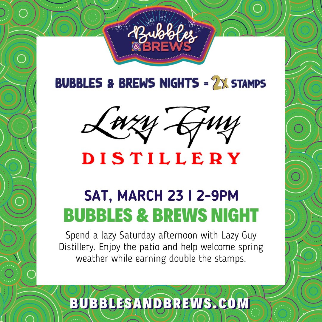 ✌️🧡🍻Get 2️⃣ stamps on your BrewPass by attending Bubbles & Brews Night events! Frog Rock Brewery, Skint Chestnut Brewing Company, Lazy Guy Distillery, and Broken Anchor Winery are hosting hoppy happenings this week! See more 👇 bubblesandbrews.com/events/ #TapIntoCobb #CobbAleTrail