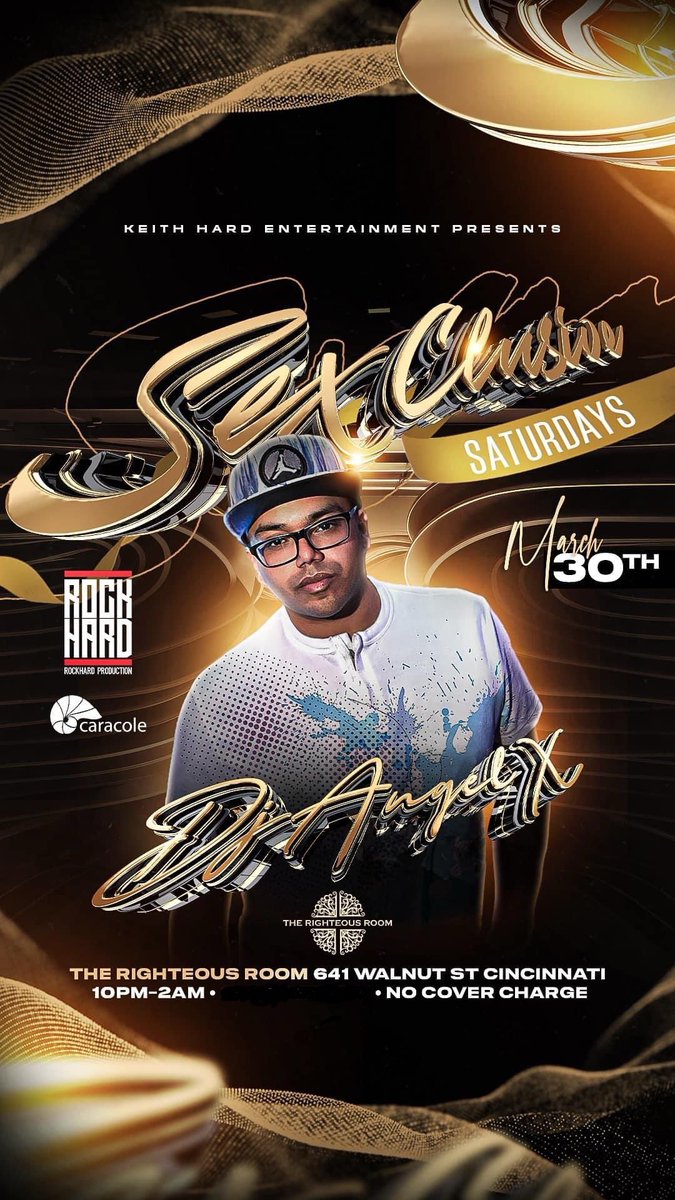 ROCKHARD513's tweet photo. Saturday March 30th
Keith Hard Entertainment presents Sexclusive Saturday with guest DJ Angel X Intl (Atlanta) at The Righteous Room Cincinnati - Downtown. 
25 &amp; OVER &amp; No Cover Charge!
Sponsored by Caracole &amp; RockHard Productions https://t.co/2xReoFvm7x