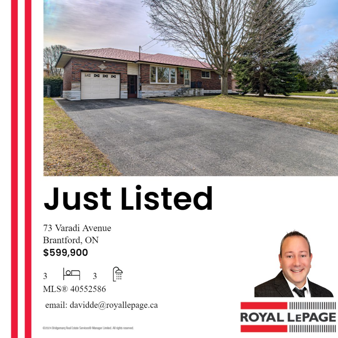 🏡✨ New Listing Alert! Charming Greenbrier Bungalow in Brantford! 

🛏️ 3 Beds | 🛁 3 Baths | ♿ Wheelchair Accessible | 🌿 Spacious Lot
Chef's Kitchen, Garage, Potential for Duplex or In-Law Suite!
Don't miss this gem! Call for a viewing today!
#BrantfordRealEstate #DreamHome