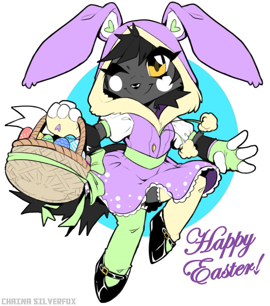 Hello everyone! I have this easter ych available! 
✅️$10usd [promo for X only]
✅️Paypal only
✅️You can change the colors of the dress!
Send me a DM to order one! #opencommissions #furry