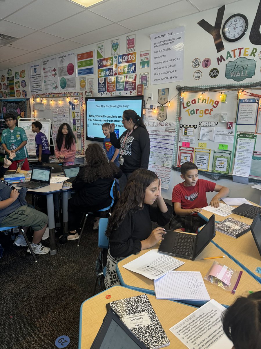 bunche_elem's tweet photo. Argumentative texts meet SCRs in 5th ELA classes. Student collaborative groups analyzing, supporting, and making claims. What a rich student centered learning environment!
#growingbears https://t.co/MiARBQYyf6