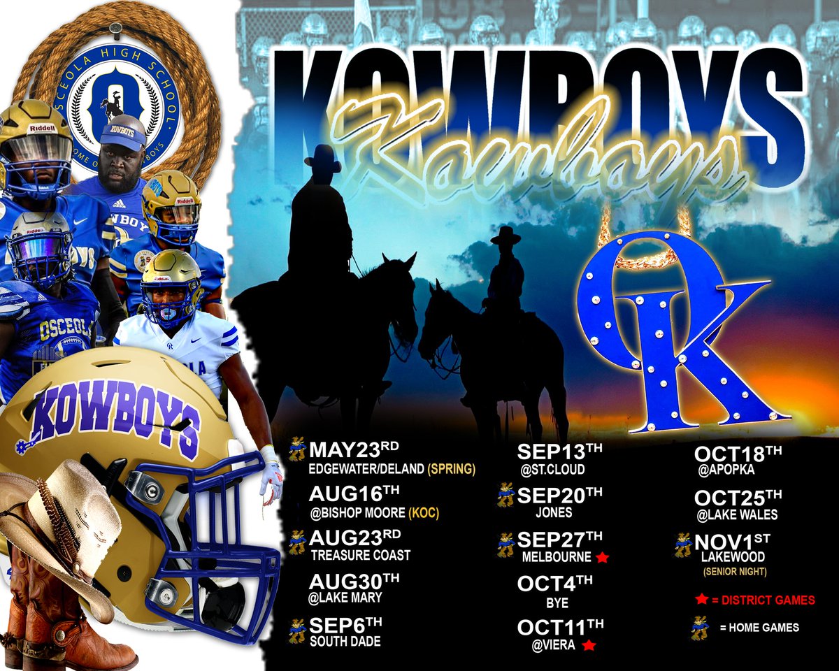 2024 Osceola Kowboys Football Schedule #GoKowboys