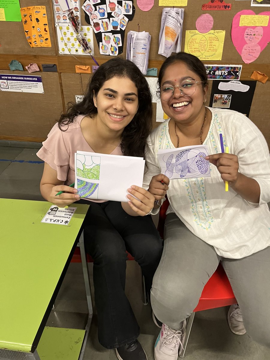 Priyanka_is's tweet image. Grade 1 teachers practicing artwork before delivering it in class. They listen to soft music and engage in the activity with minimal instruction, immersing themselves in the work with a calm and focused demeanor. #ib #Pyp @FSSurat @AswaniNandini