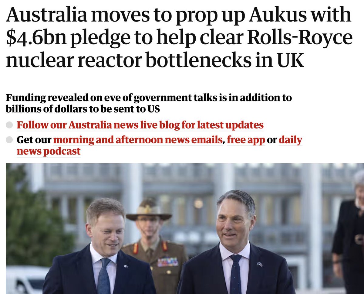 😡 This does not pass pub test — Australia now funding nuclear production in both US and UK! via @GuardianAus