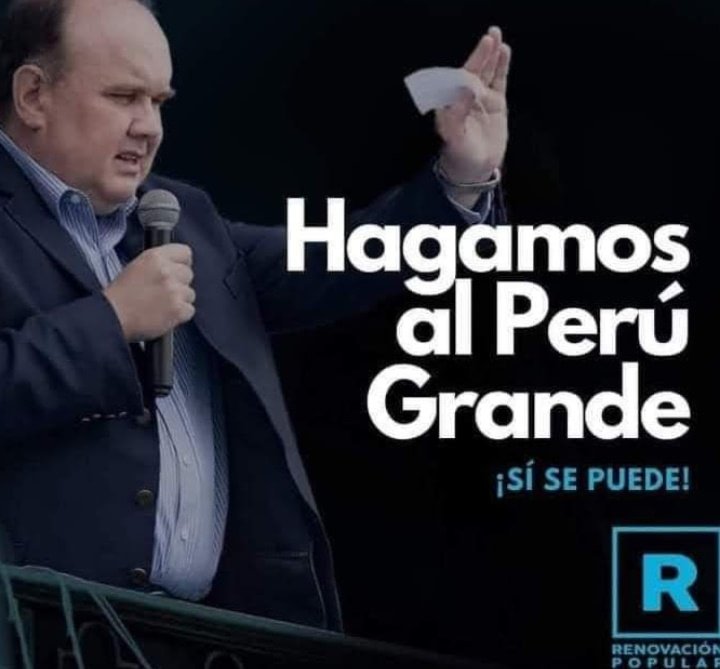 Kelly09455152's tweet photo. " Hagamos al Perú Grande!"
- Rafael López Aliaga -

#PeruPotenciaMundial #Porky https://t.co/btxC98Z5fx