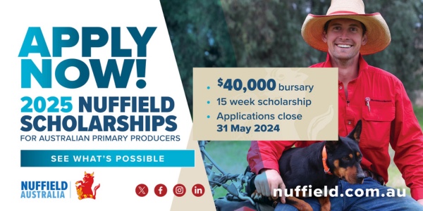 theGRDC's tweet image. Applications for 2025 #Nuffield Scholarships are open now and close on 31 May!
 
Find out more and apply at nuffield.com.au/how-to-apply