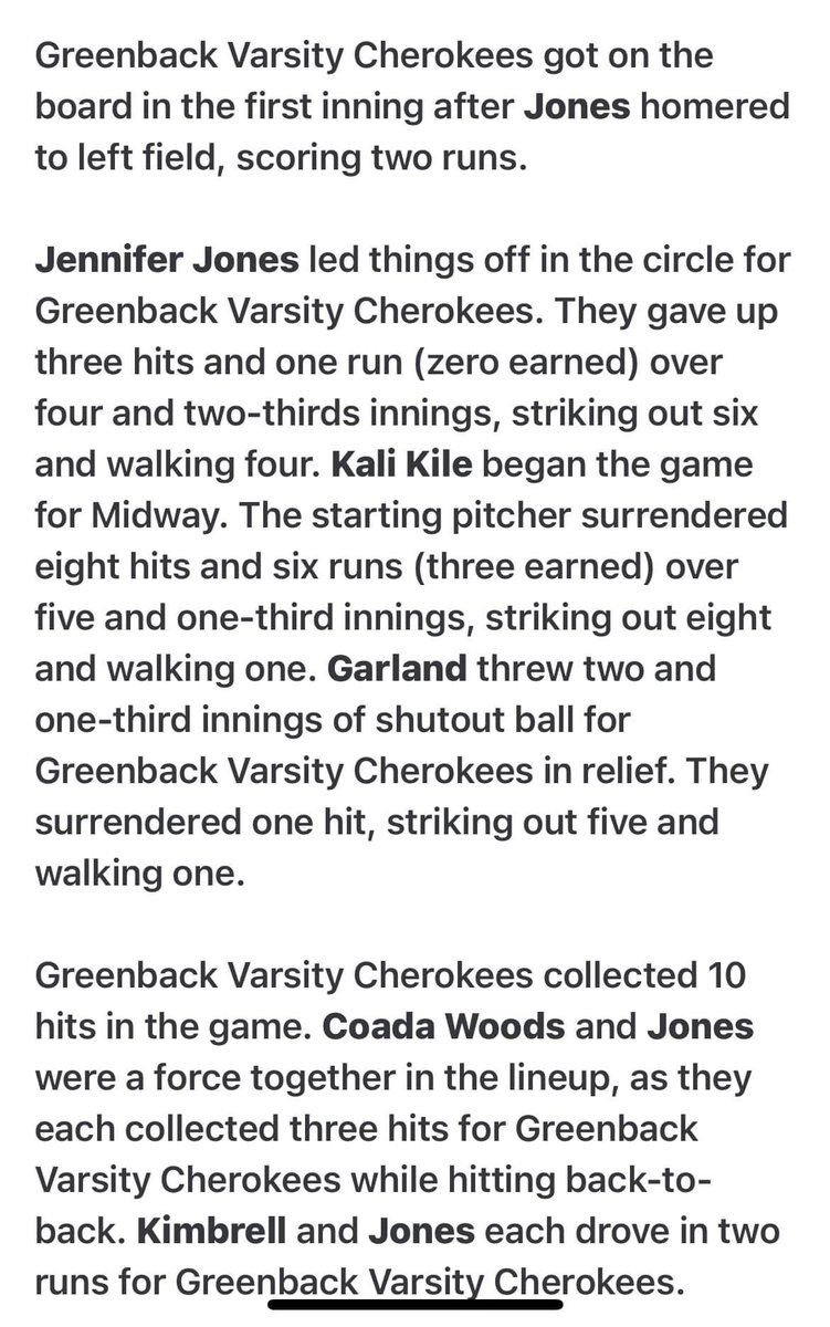 jonesk031's tweet photo. Big district win tonight vs Midway 7-1! Hit my first homerun of my Sr season! Looking forward to the rest of this year🧡 @tnmojomcdaniel @TusculumSB https://t.co/mQqwwjRH7k
