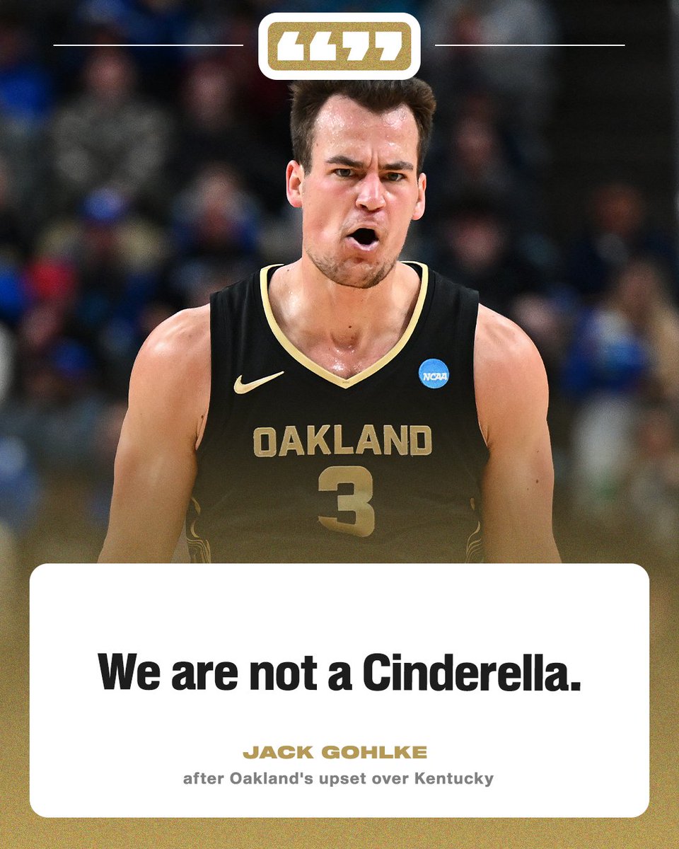 SportsCenter's tweet image. JACK GOHLKE AND THE OAKLAND GOLDEN GRIZZLIES BELIEVE 🗣️