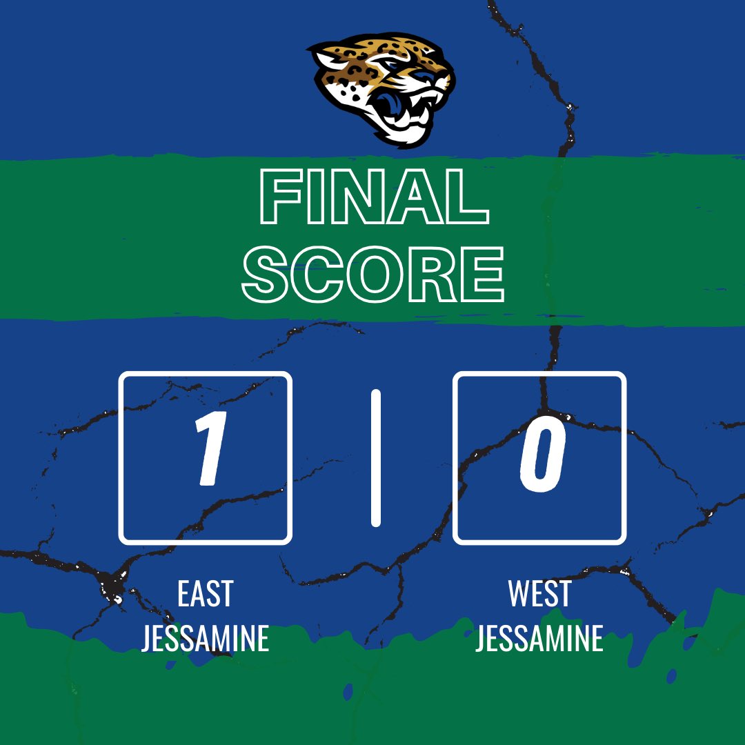 It was a battle till the end against a strong team but East Jessamine wins over West Jessamine, 1-0! 💙💚💙💚 East Jessamine JV won against West Jessamine JV, 9-1. It’s a great day to be a Jaguar! 🐆 @EJHS_Athletics @12thSports @BrianBJessfm @QuadrupleCov859 @EastJessamineHi