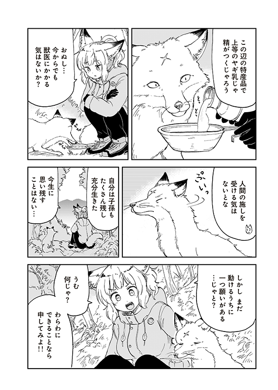 【狐のお嫁ちゃんと息子ちゃん】第三十七「狐のお嫁ちゃんと息子ちゃんが猟友と最期の狩りをせし縁」(2/5) 