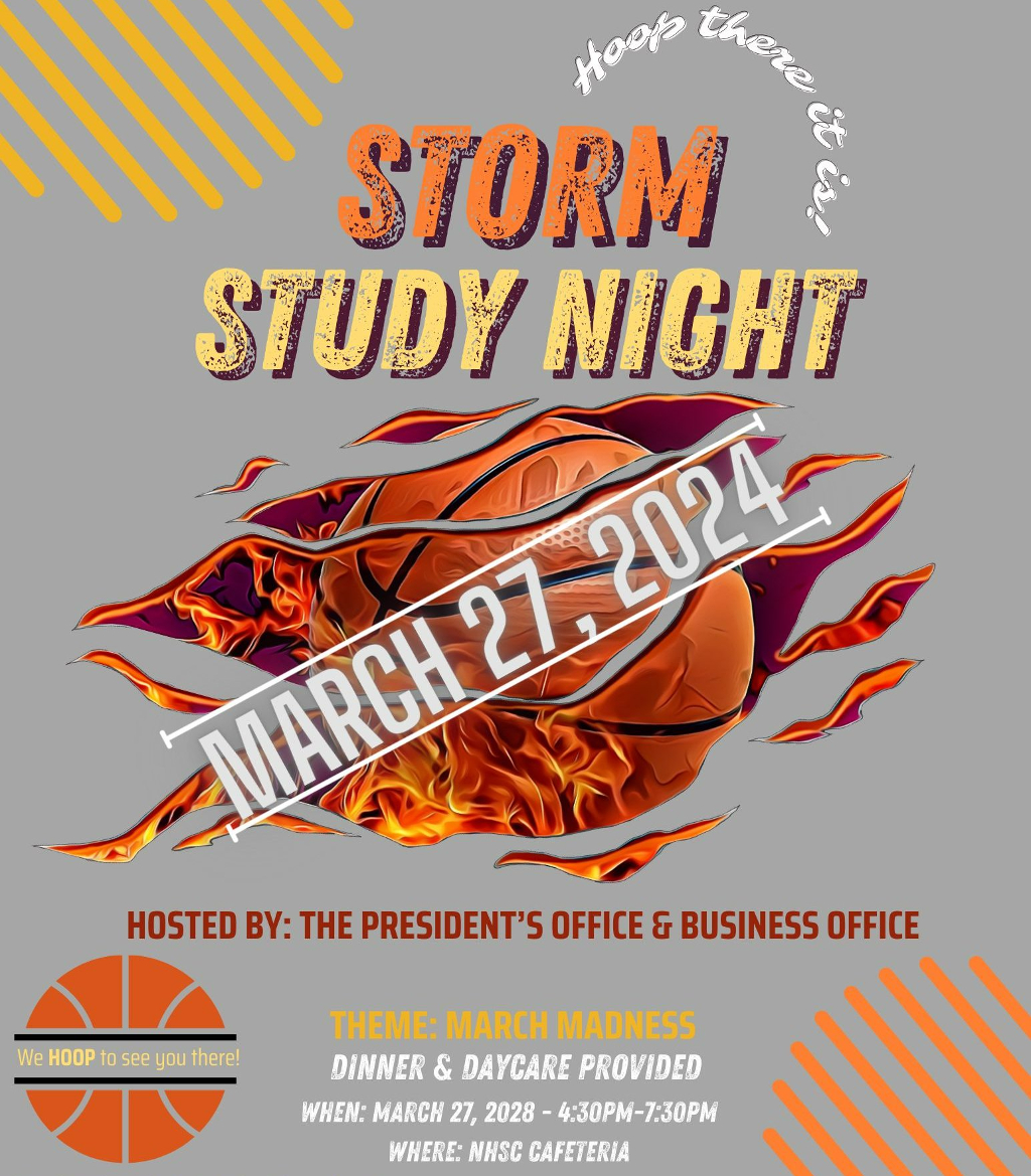 Join us on Wednesday for Storm Study Night! 📚 
#MarchMadness