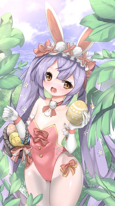 イースターヘナちゃんです!バーニーガールが可愛かったので描いてみました!#花騎士#ヘナ 