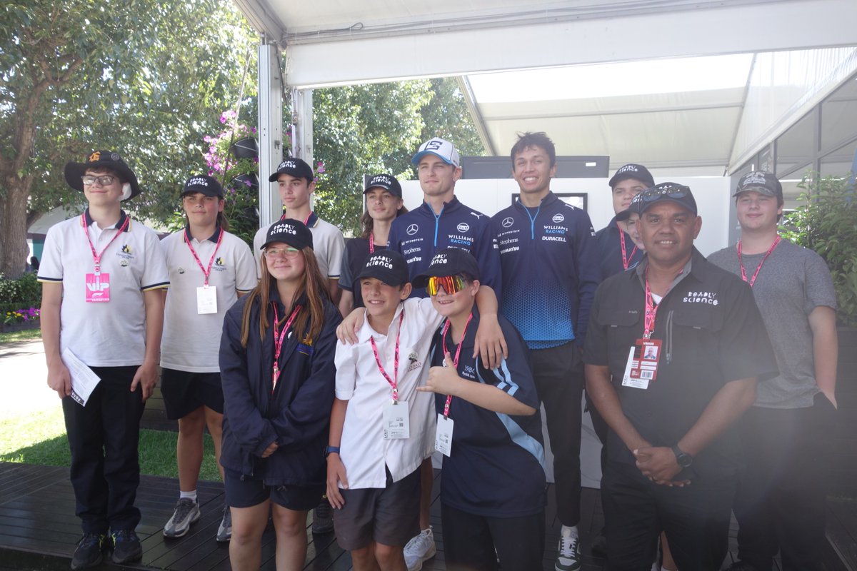 DeadlyScience Fueling Indigenous Futures in STEM yesterday at the FORMULA 1 ROLEX AUSTRALIAN GRAND PRIX 2024. Our programs manager Vinnie took some of the Williams Racing team through our replica Fish Trap activity based on the engineering feat of Indigenous Fish Traps. #AusGP