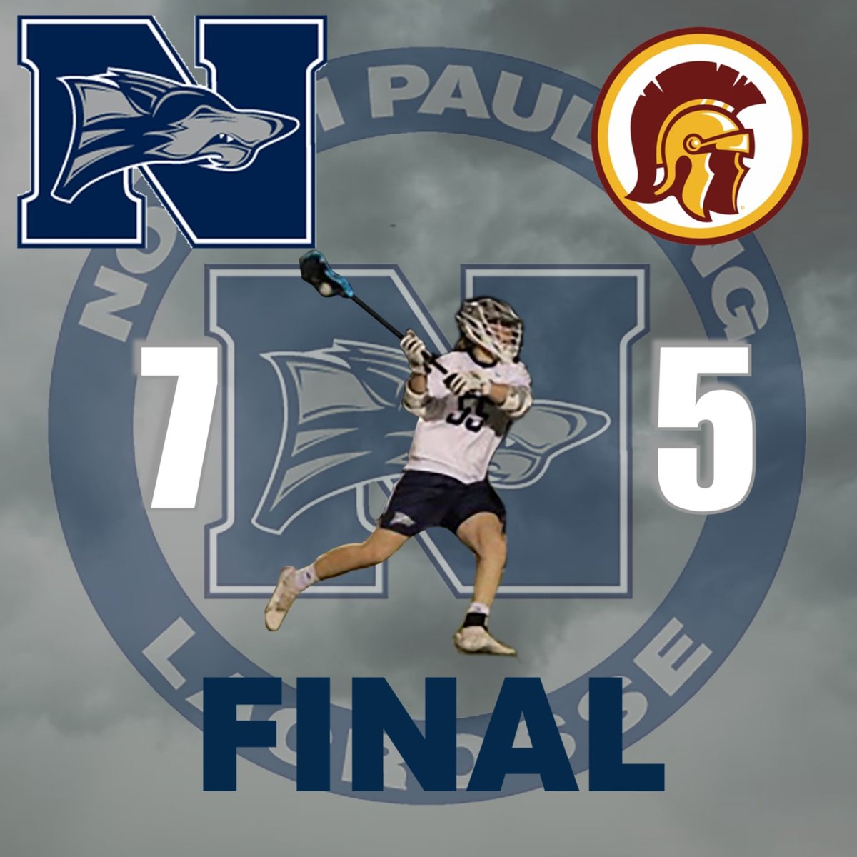 Wolfpack with the hard fought win on the road at Lassiter, 7-5. They improve their record to 13-0! Go Pack! @north_paulding @Paulding_Sports @RynoLax