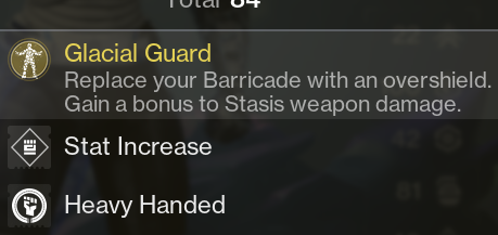 TheBuildHubGG's tweet photo. So, this is a fun one.  Capable of stunning overloads while also providing all of the benefits of Banner of War / Strand Titan.  

Fly up to an Overload, pop barricade which causes slow and stuns them, and also gives your Stasis sword a 25% damage buff.  Cold Steel will keep the overload stunned until it is killed.
