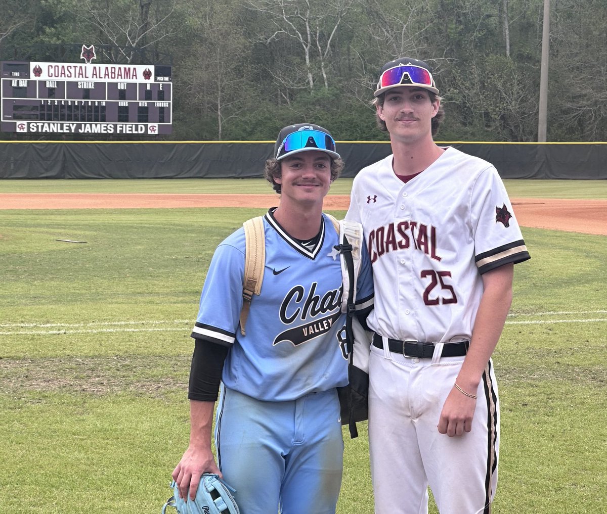 WarhawksBB's tweet photo. Great to see two Warhawks face off against each other at the next level today in Alabama. ⁦@ashton_fed35⁩ and ⁦@tylerrsaunderss⁩ ⁦@Chattvalleybsbl⁩ ⁦@CoyoteSouthBSB⁩ 
#Warhawks https://t.co/1NDMF5lXjm