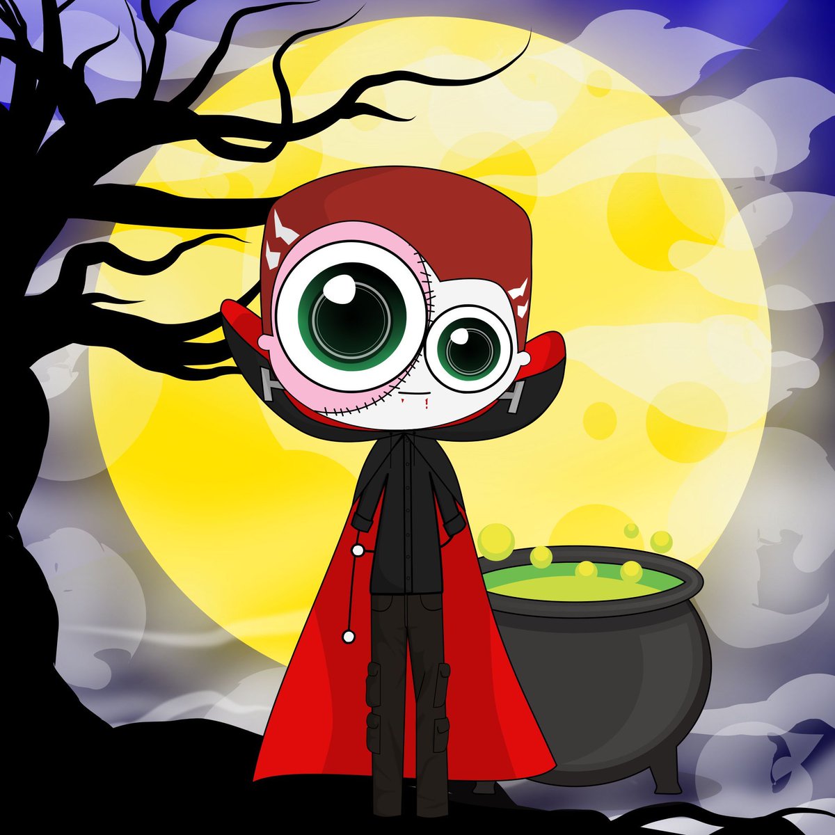 On this belated #PeepsDay, 
🦇 The vampires have come to play,
In the dark corners, where shadows lay. 

They're bubbling up something wicked, 
or so they say. 🥣 

So #PeepsClub, let's all raise a glass,
To the wicked Dru, Full of class! 🧛