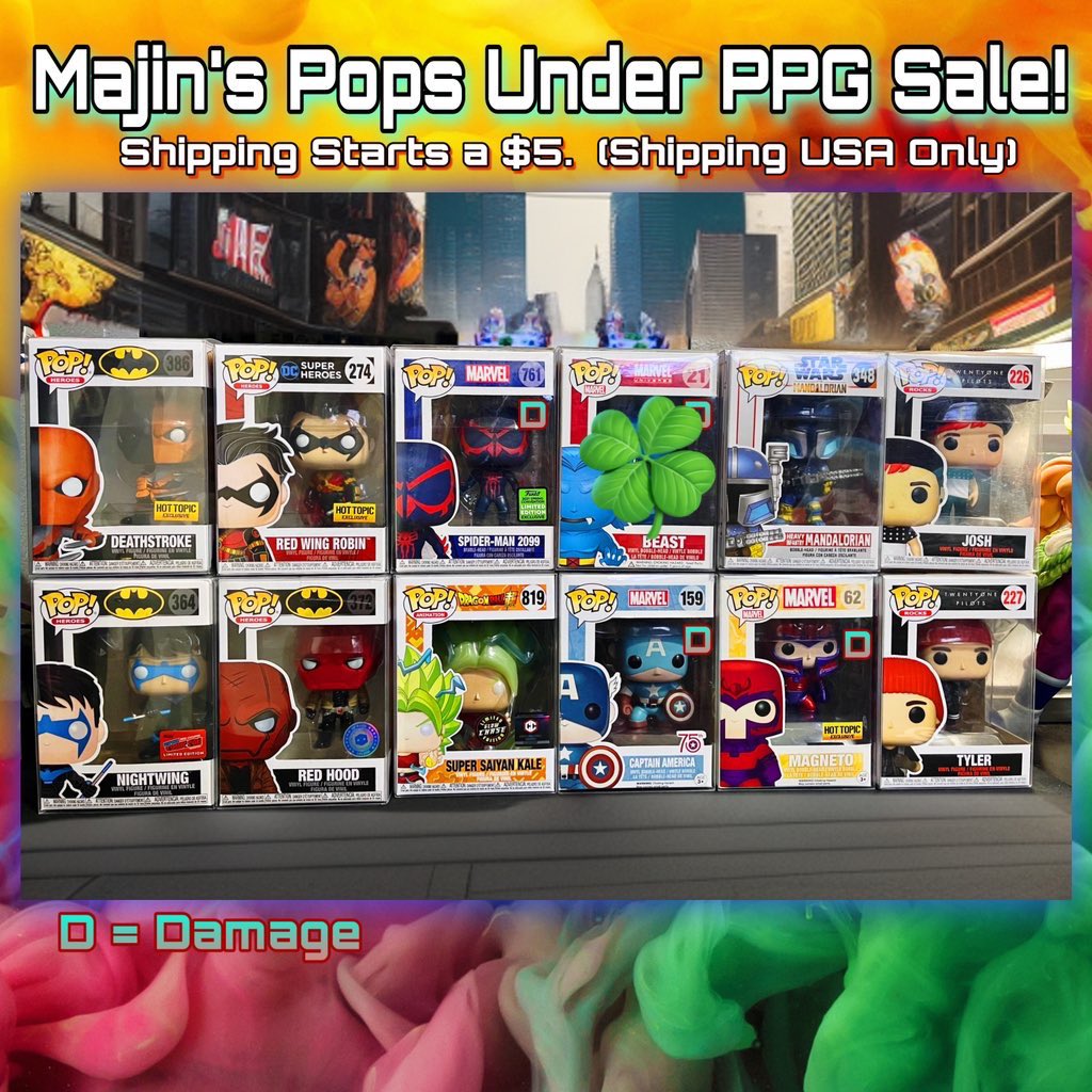 MajinE_Mimi's tweet image. ✨ Updated! ✨
Pops for Sale Under PPG!
There mix of damage &amp;amp; mint!
Shipping starts at $5 (USA Only)
Shipped in soft protector
Packaged with care! #FunkoFamily 
Be sure to RT to the #funkocommunity
🚨Update in Price!🚨
Kale is $55 shipped!
Comes with soft protector!