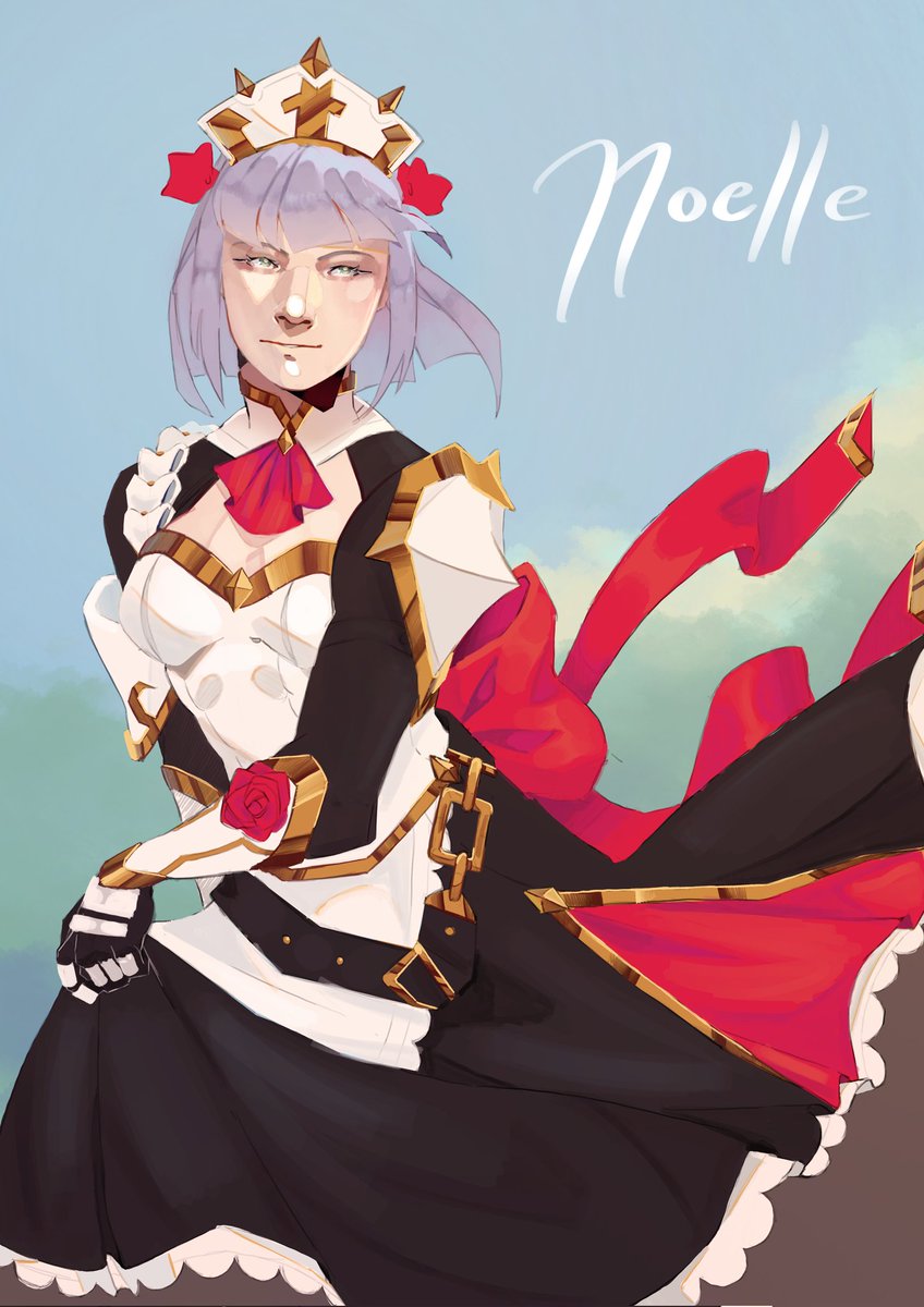 Raios68's tweet image. Happy birthday to my beloved noelle from hit game genshin impact