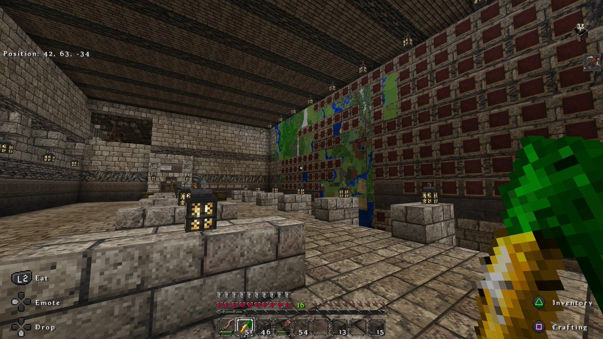 REDSEAGAMI29532's tweet photo. My Map wall got too big. Work in progress it's time consuming to fill up maps. #Minecraft #survival #mapwall #spawn #building #Minecraftbuilds https://t.co/qc3eRg8VsR
