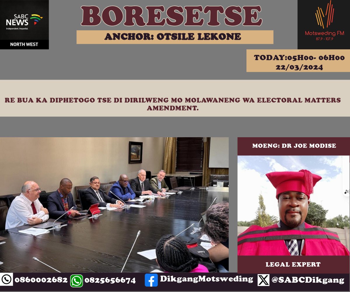 SABC_Ditaba's tweet photo. #BORESETSE @moepengkorogo
@motswedingfm #sabcnews
@05h00-06h00 https://t.co/K7bwa1uto1