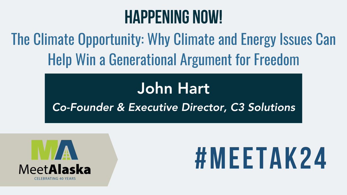 We're thrilled to welcome John Hart, @C3SolutionsNews to Alaska for a discussion on The Climate Opportunity! #MeetAK24