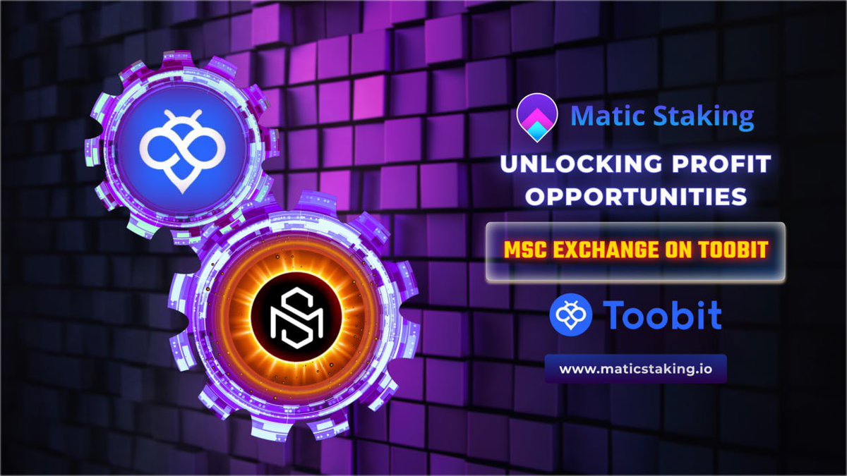 🎁UNLOCKING PROFIT OPPORTUNITIES: MSC EXCHANGE ON TOOBIT🎁

🎯 The MaticStaking project is welcoming you on the journey of a unique opportunity: participating in the MSC trading market on the Toobit platform.

🎯 Toobit is committed to protecting your assets through advanced