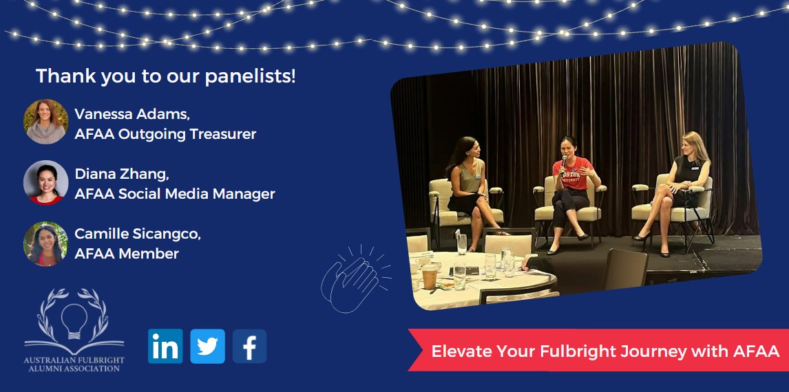 AFAA hosted an insightful Fulbright alumni panel with Vanessa Adams, Diana Zhang, and Camille Sicangco. Thank you for sharing your experiences and tips with the new cohort! #AFAA #FulbrightAlumni