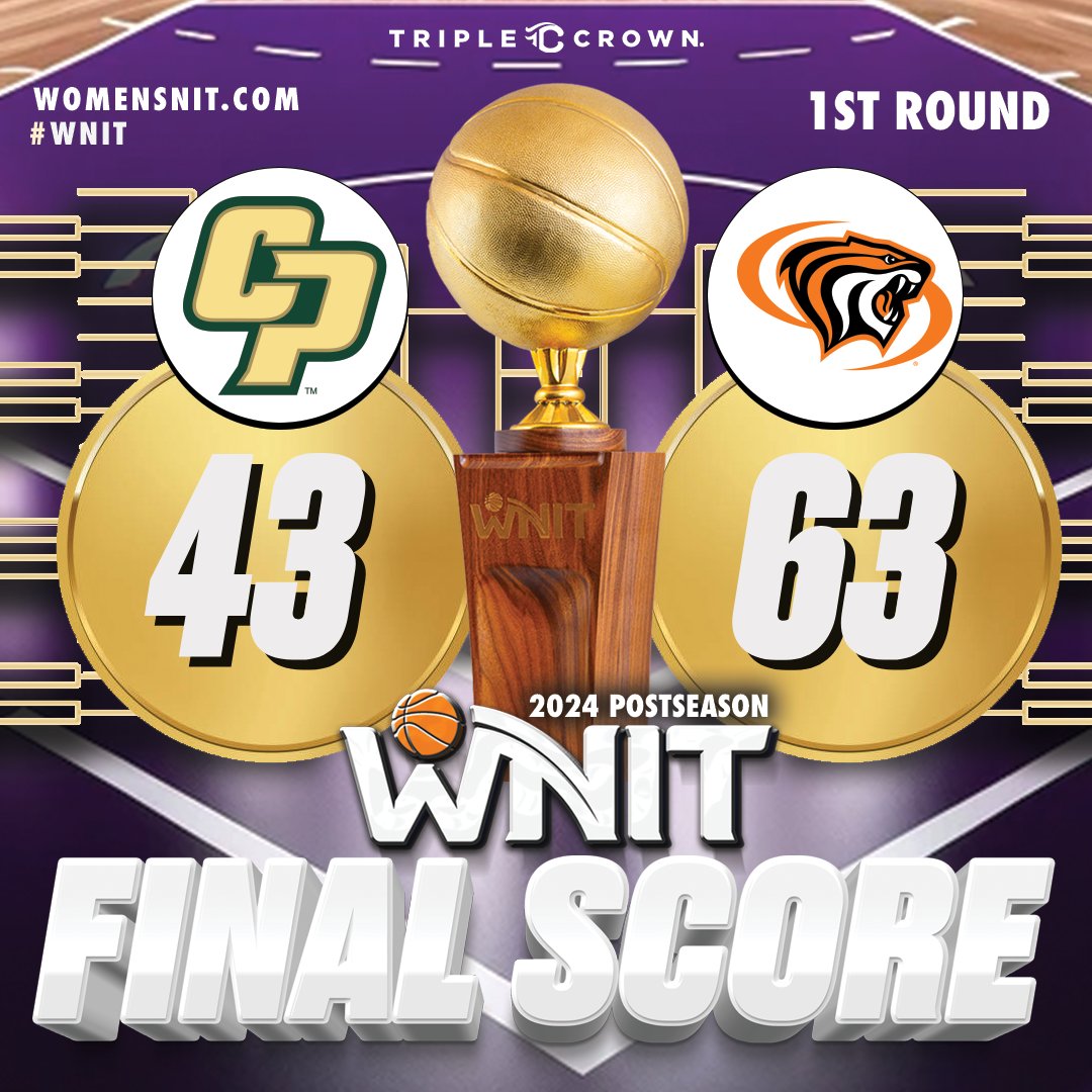 PacificPres's tweet image. .@Pacific_Hoops downs Cal Poly by 20 to advance in @WomensNIT, led by Liz Elliott's 16. The 63-43 homecourt W moves @PacificTigers to Round 2 of postseason for just 3rd time in program history. Up next:  Minnesota on the road Tuesday 5PM PST on #ESPN+. #PacificProud #WCChoops