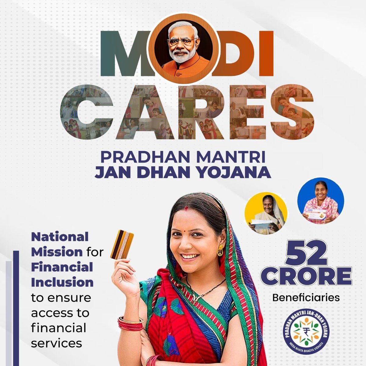 A leader who prioritizes the needs of the underprivileged. #Modi 

A huge number of Indians didn't have bank accounts before 2014, depriving them of the benefits of the welfare schemes. PMJDY proved to be a game-changer in financial inclusion. 
#PhirEkBaarModiSarkaar