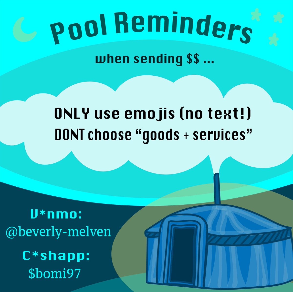 pc_pools's tweet image. 🔆 It’s a Fab Friday, y’all! ☀️ Today we are pooling for Autonomous Yurt Union - a Minneapolis-based collective fundraising to purchase materials to build yurts for their houseless neighbors.