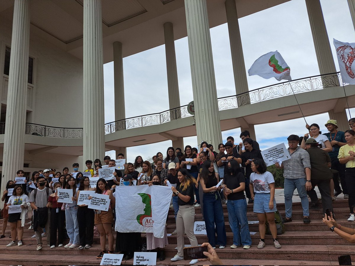 CONTEND_UP's tweet photo. The Congress of Teachers/Educators for Nationalism and Democracy joins contractual workers in UP in protesting unjust working conditions.
These include the mishaps of the UP Diliman administration in calculating and deducting taxes.
#NoToContractualization! https://t.co/NBaloiPwc8