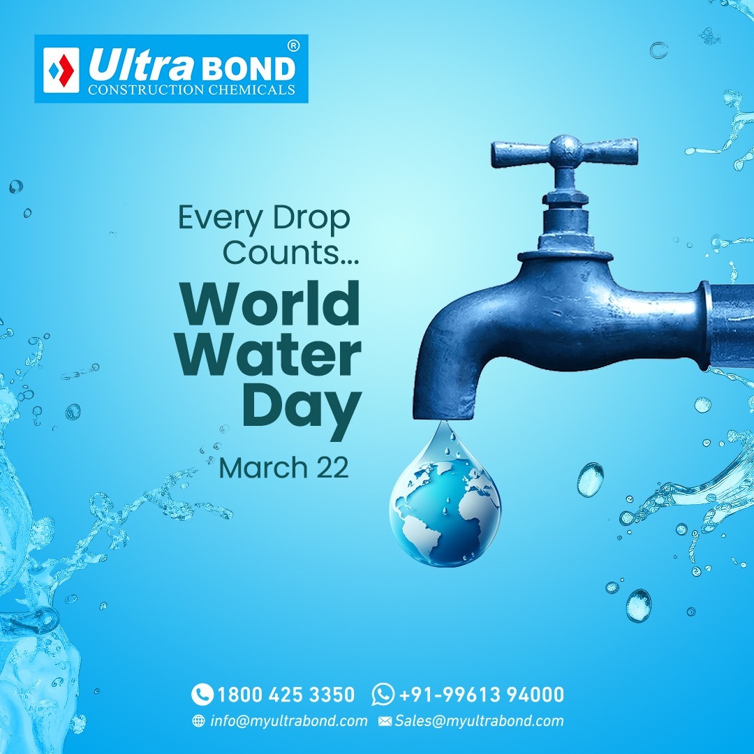 On this World Water Day, let's remember that water is life, and it's our responsibility to conserve and protect it for generations to come.

#worldwaterday #ultrabond #constructionchemicals #tileadhesives