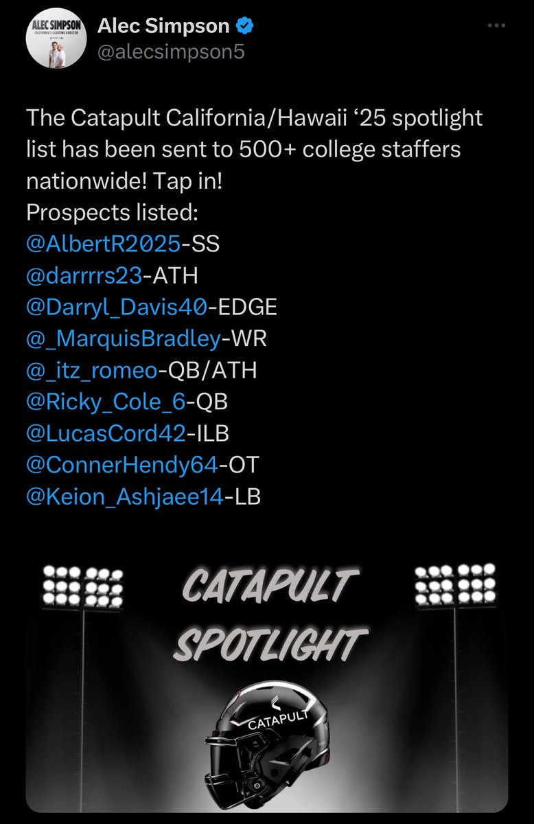 Thank You @CJacksonWCP & @alecsimpson5 for the catapult spotlight! Thank you for following our season too. It’s an honor!