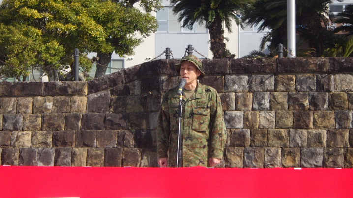 最先任上級曹長交代式】 後方支援大隊第3代最先任上級曹長の永田准尉