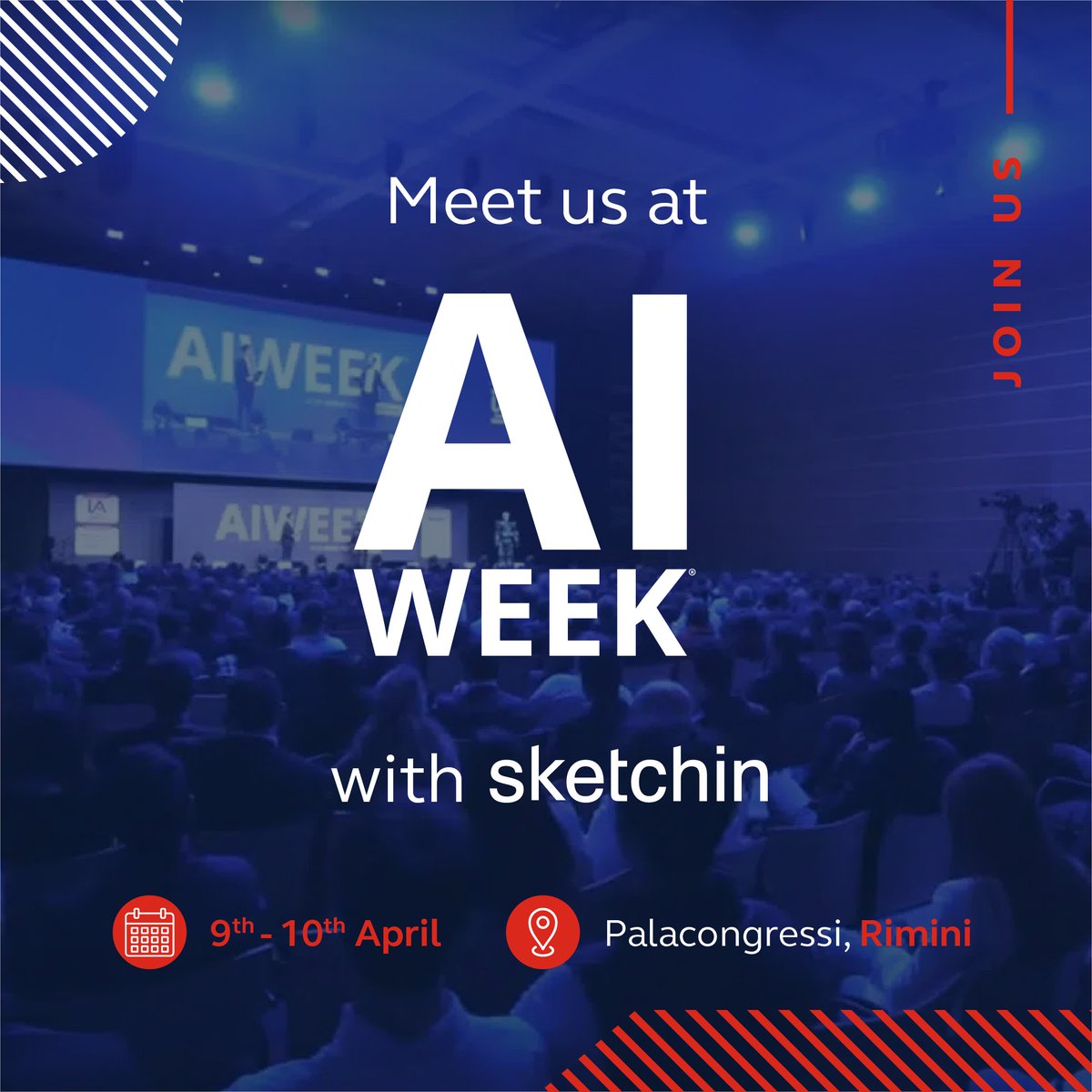 BIPxTech's tweet image. Are you ready for the #AIWeek, the most anticipated Italian Event on AI?
On April 9th-10th meet our experts at @sketchin stand as they demonstrate the potential of Next Generation Services enabled by #AI 

#Tech #Innovation #BIPxTech