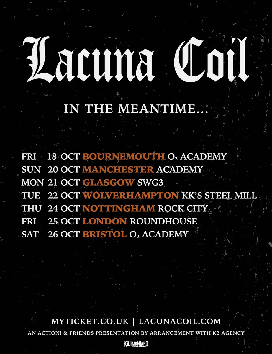 In The Meantime… Tickets and VIP upgrades are now on sale, grab yours. 👉 lacunacoil.com/#tours
