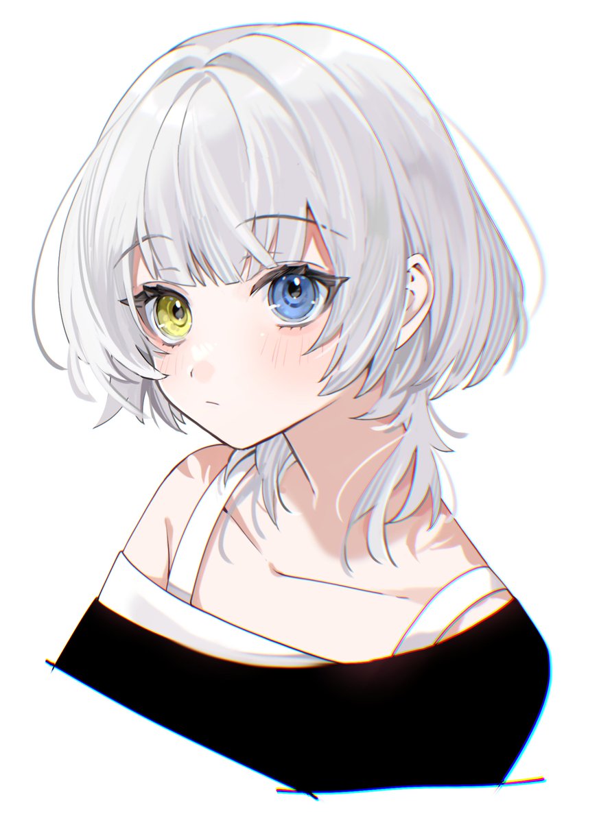 1girl solo looking at viewer blush short hair blue eyes simple background  illustration images