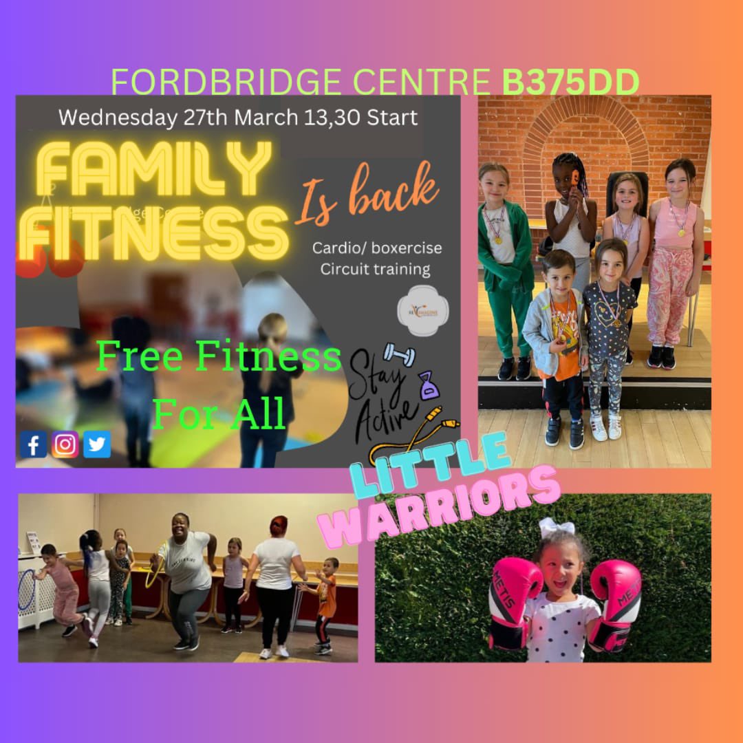 Family fitness is back!

Wednesday 27th March at 1.30. 

Free fitness for parents/carers and children aged 4 years+.

Adaptable for all fitness levels.

Oh, and some Easter treats! Come and join us☺️
#familyfitness #FamilyFun #FamilyFunTime