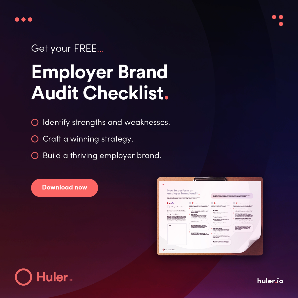 Level up your talent attraction strategy and audit your employer brand with our free checklist; bit.ly/3ThG10r

#EmployerBrand #BrandAudit #TalentAttraction #EVP