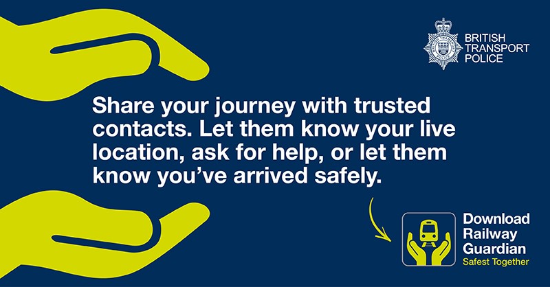 Travelling this weekend? Share your journeys on Railway Guardian with a loved one. 

Get the app for free here: onelink.to/rgsoc 

#SafestTogether #railwayguardian